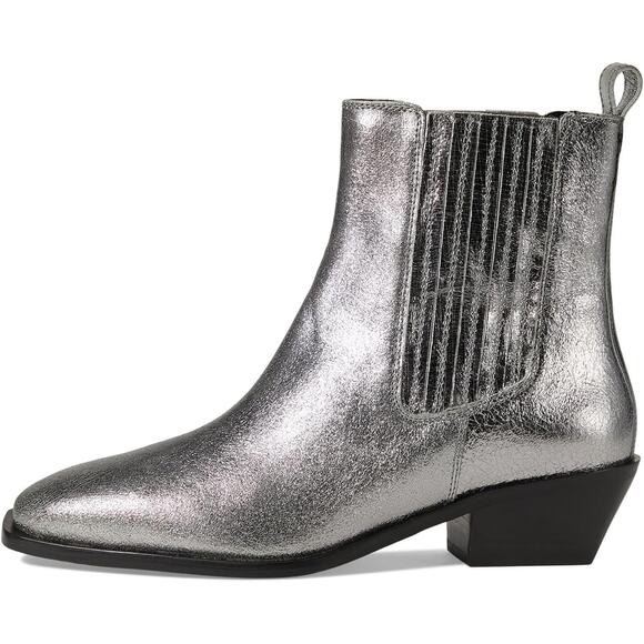 SEYCHELLES Hold Me Down Metallic Silver Leather Boot Women's Size 10 - Picture 7 of 8
